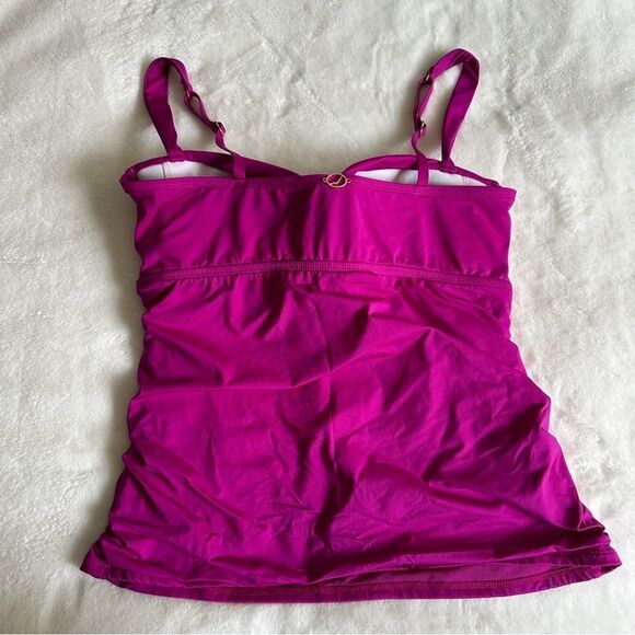 Jantzen Magenta Twist Front Swim Top Tankini Women's Size 10 - Picture 2 of 7